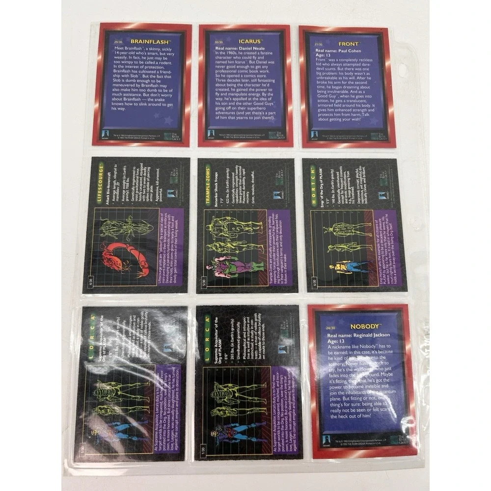 1993 The River Group Defiant Comics Plasm Zero Holographic Trading Card Lot